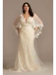 Lace Plus Size Wedding Dress with Trimmed Capelet Melissa Sweet 8MS251224