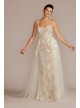 Lace Sheath Petite Wedding Gown with Overskirt Galina Signature 7SWG916