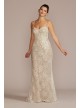 Lace Sheath Petite Wedding Gown with Overskirt Galina Signature 7SWG916