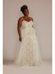 Lace Sheath Plus Size Wedding Gown with Overskirt Galina Signature 9SWG916