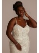 Lace Sheath Plus Size Wedding Gown with Overskirt Galina Signature 9SWG916