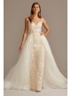 Lace Sheath Wedding Dress with Tulle Overskirt  CWG850