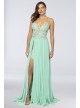 Lace Spaghetti Strap Dress with Chiffon Overskirt Terani Couture 1913P8324