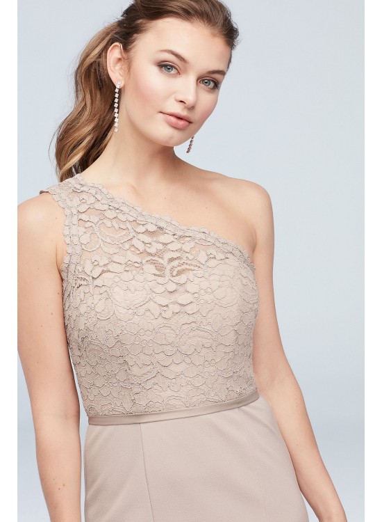 Lace Stretch Crepe One-Shoulder Bridesmaid Dress  F19977