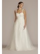 Lace Tank Sleeve A-Line Tall Wedding Gown DB Studio 4XLWG4048