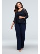 Lace Tank and Jacket Petite Plus Size Pantsuit Onyx 850176