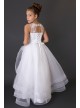 Lace-Up Back Communion Dress with Horsehair Skirt c909