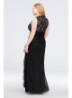 Lace-Up Neckline Gathered Chiffon Plus Size Gown Betsy and Adam A19503W