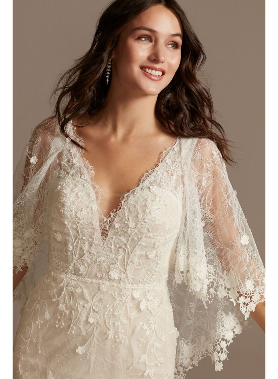 Lace Wedding Dress with Crochet Trim Capelet Melissa Sweet MS251224