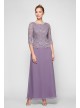 Lace and Chiffon A-Line Dress with Sheer Sleeves Alex Evenings 112655