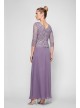 Lace and Chiffon A-Line Dress with Sheer Sleeves Alex Evenings 112655