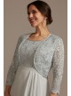 Lace and Chiffon A-Line with Matching Jacket  WBM2531