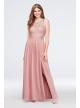 Lace and Chiffon Gown with Geometric Neckline City Triangles 3622GF1B