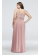 Lace and Chiffon Plus Size Gown with Geo Neckline City Triangles 3622GF1W