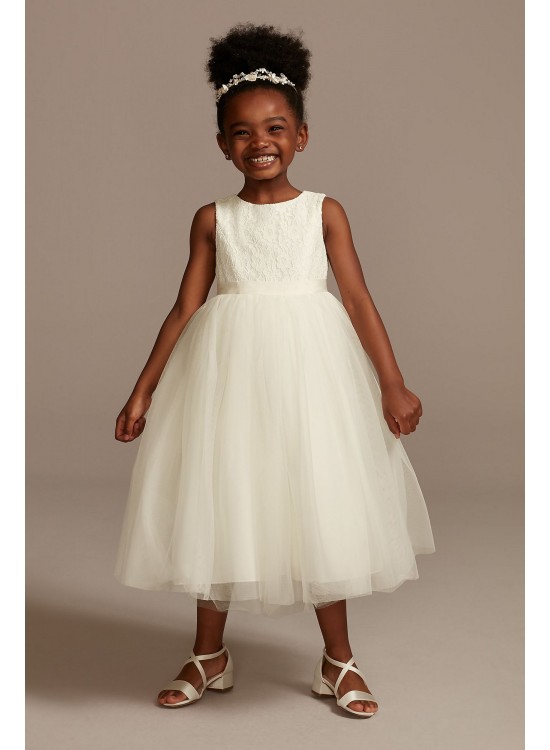 Lace and Mesh Tank Flower Girl Dress  OP222