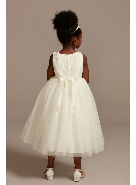 Lace and Mesh Tank Flower Girl Dress  OP222