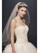 Lace and Ruffled Organza Petite Wedding Dress  7NTCWG568