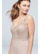 Lace and Stretch Crepe V-Neck Bridesmaid Dress  F19978