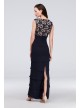 Lace and Tiered Chiffon Sheath Gown with Scarf Jessica Howard JHDM6193