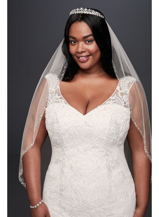 Lace and Tiered Tulle Plus Size Wedding Dress  Collection 9WG3897