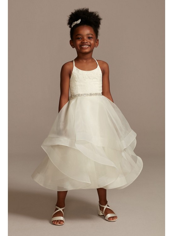 Lace and Tulle Flower Girl Dress with Full Skirt  WG1371