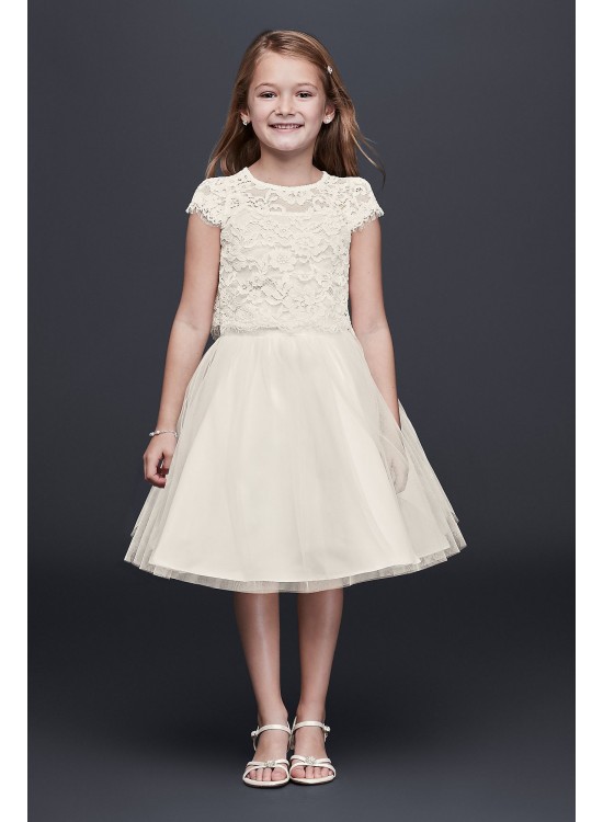 Lace and Tulle Two-Piece Flower Girl Dress US Angels LF0693DB