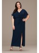 Ladder Sleeve Knot-Front Matte Jersey Gown Alex Evenings 84351544