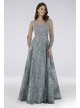 Lara Beaded Lace Palm Frond Illusion Ball Gown Lara 29761