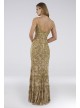 Lara Calissa Beaded V-Neck Gown with Sweep Train Lara 29744