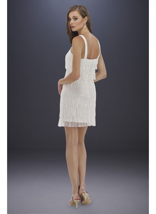 Lara Dakota Beaded Fringe Short Wedding Dress Lara 51025