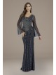 Lara Elizabeth Beaded Bell Sleeve V-Neck Gown Lara 29601