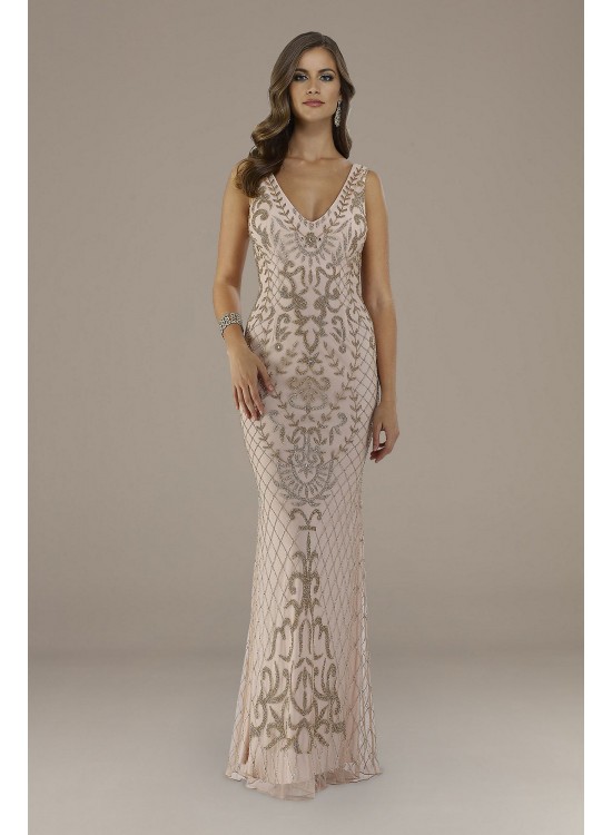 Lara Evita V-Back Beaded Mermaid Gown Lara 29539