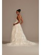 Large Floral Applique Beaded Strap Wedding Dress  CWG879