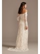 Large Floral Lace Long Sleeve Petite Wedding Dress Melissa Sweet 7MS161225