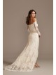 Large Floral Lace Long Sleeve Petite Wedding Dress Melissa Sweet 7MS161225