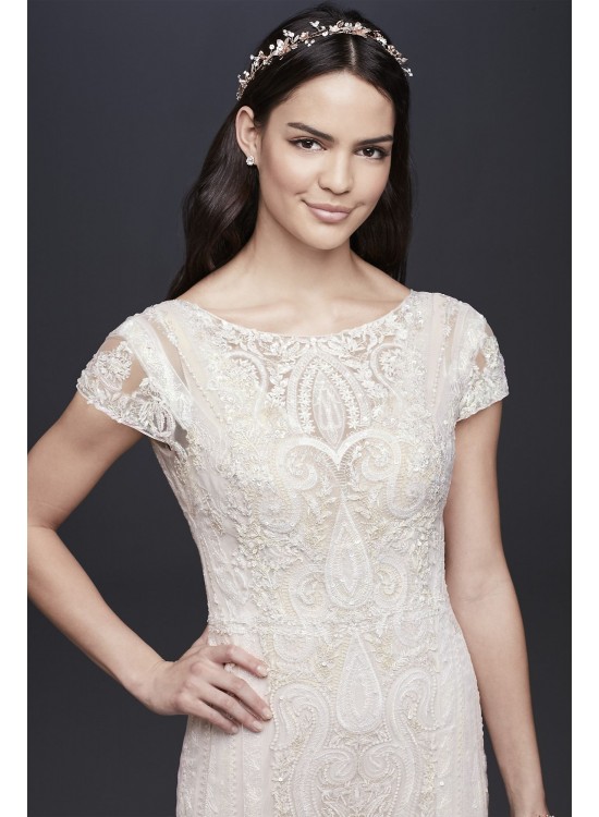 melissa sweet cap sleeve illusion wedding dress