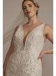 Lattice Beaded Applique Plus Size Wedding Dress Galina Signature 9SWG939