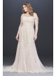 Layered Lace Swag Sleeve Plus Size Wedding Dress Melissa Sweet 4XL8MS251196