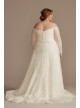 Leafy Lace Off Shoulder Plus Size Wedding Dress  8CWG891