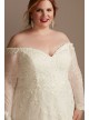 Leafy Lace Off Shoulder Plus Size Wedding Dress  8CWG891