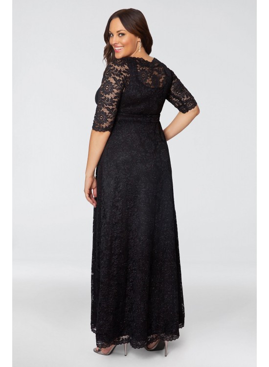 Leona Glitter Lace A-Line Plus Size Gown Kiyonna 13180910