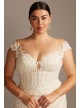 Linear Beaded Applique Plus Size Wedding Dress  8CWG849