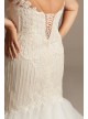 Linear Beaded Applique Plus Size Wedding Dress  8CWG849