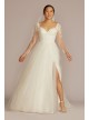 Lined Bodice Long Sleeve Tall Wedding Dress DB Studio 4XLSLLBWG4036