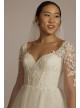 Lined Bodice Long Sleeve Tall Wedding Dress DB Studio 4XLSLLBWG4036