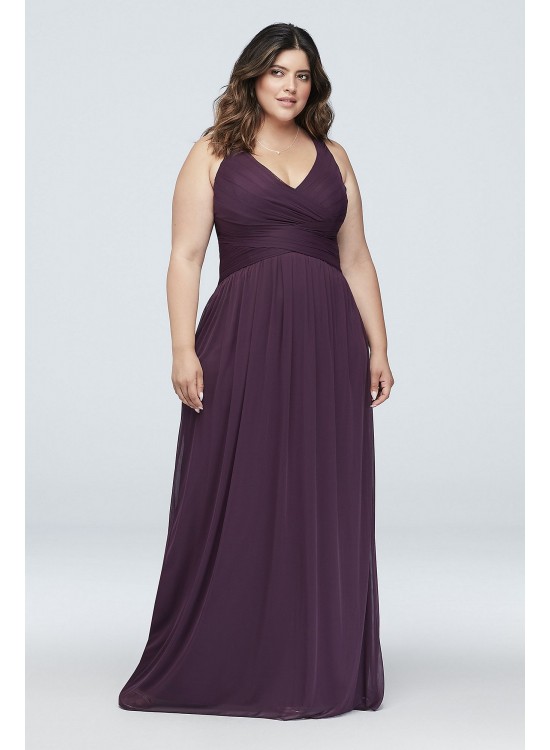 Long Bridesmaid Dress with Crisscross Back Straps  W10974