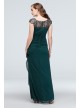 Long Cap Sleeve Party Dress With Beaded Neckline Xscape XS7761