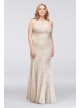 Long Glitter Lace Halter Plus Size Dress Morgan and Co 21416W