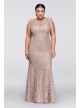 Long Lace Plus Size Dress with Beaded Capelet Ignite 3523DW