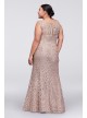 Long Lace Plus Size Dress with Beaded Capelet Ignite 3523DW